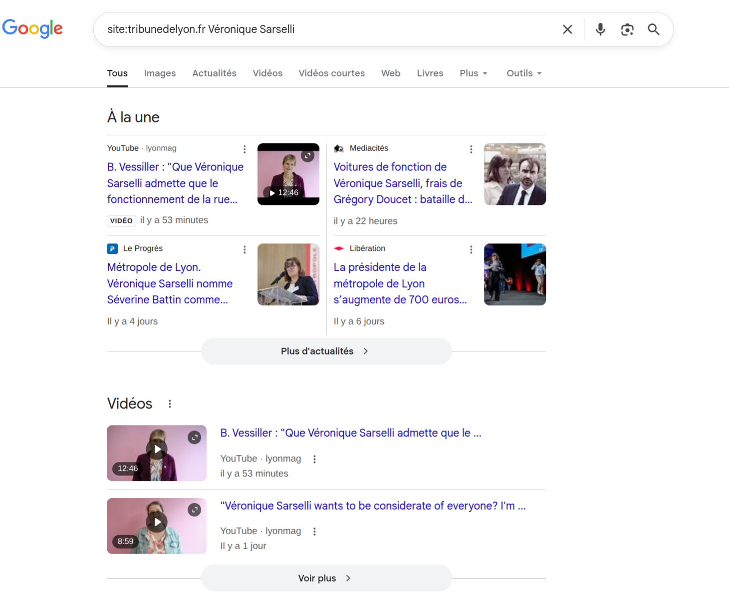 Google results using the site operator to locate older program and VOD pages still indexed within the broadcaster’s official domain.